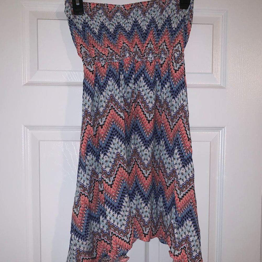 Strapless dress mid-short length